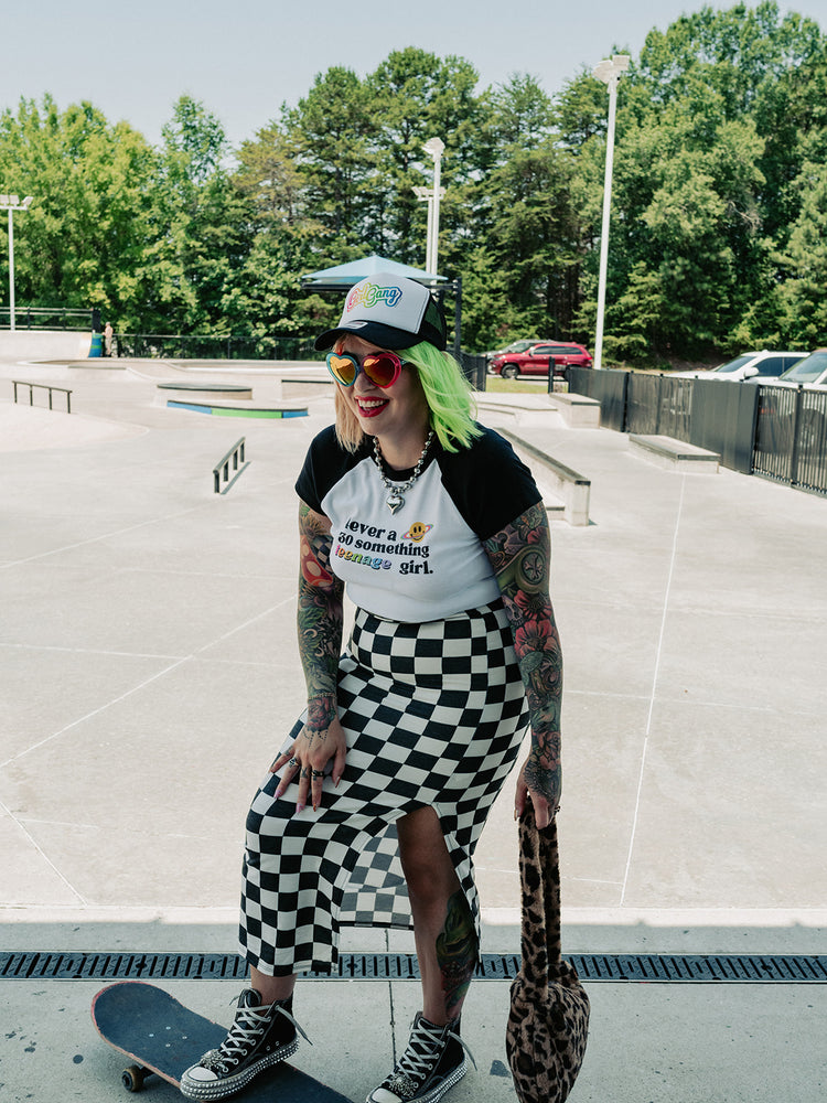 PUNK ROCK PRINCESS CHECKERED SKIRT S-3XL