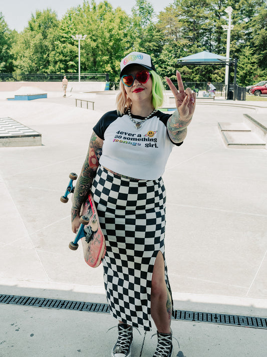 PUNK ROCK PRINCESS CHECKERED SKIRT S-3XL