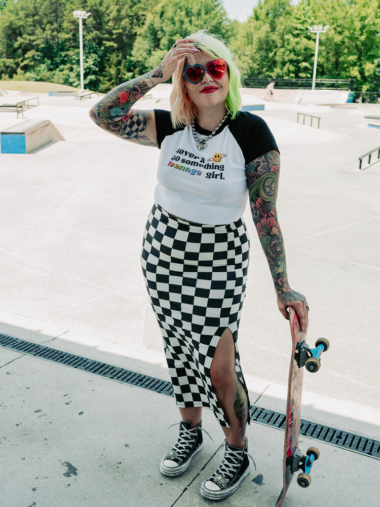 PUNK ROCK PRINCESS CHECKERED SKIRT S-3XL