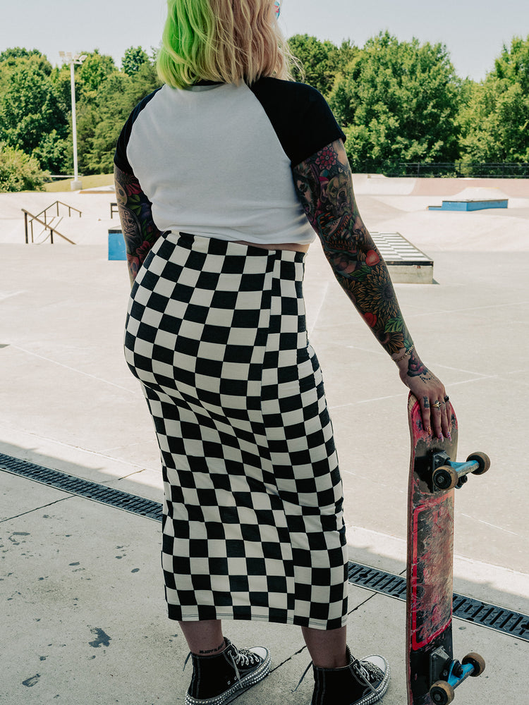 PUNK ROCK PRINCESS CHECKERED SKIRT S-3XL