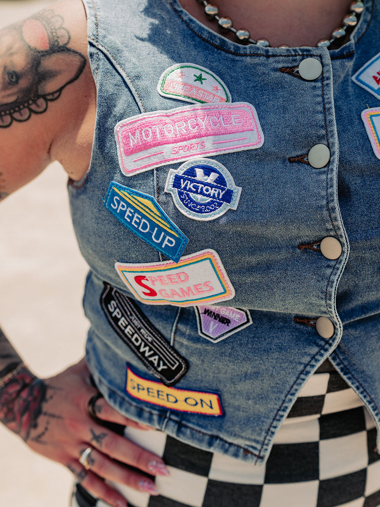 BAD REPUTATION PATCHED DENIM VEST