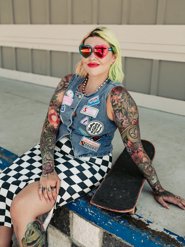 PUNK ROCK PRINCESS CHECKERED SKIRT S-3XL