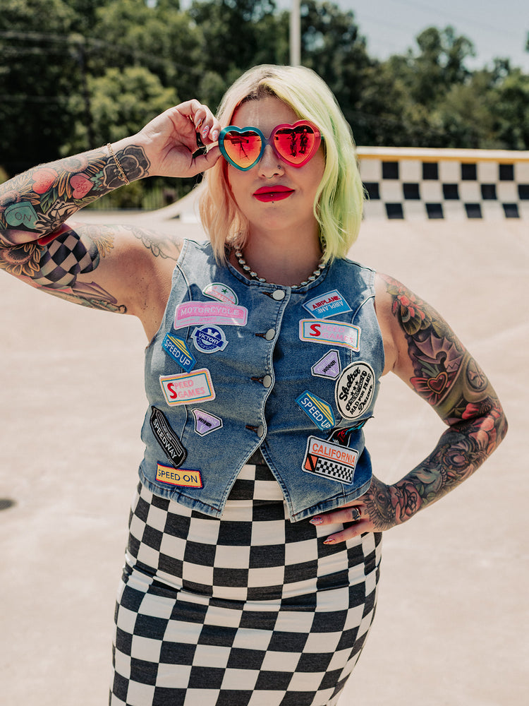 BAD REPUTATION PATCHED DENIM VEST