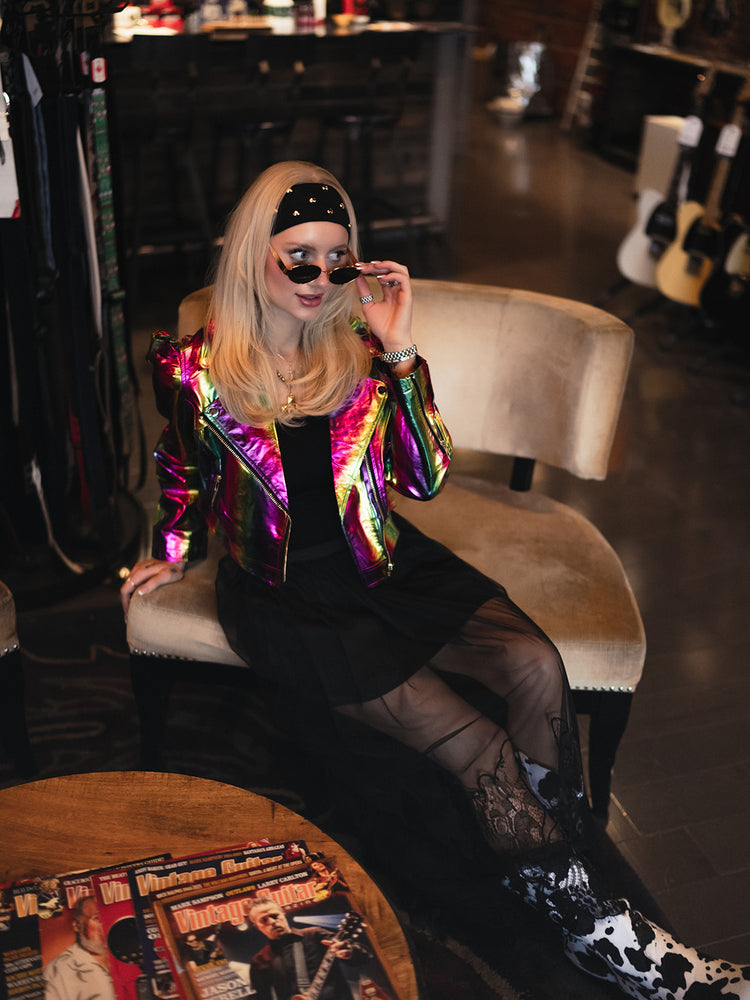 BACKSTAGE PASS LUXE METALLIC MOTO JACKET