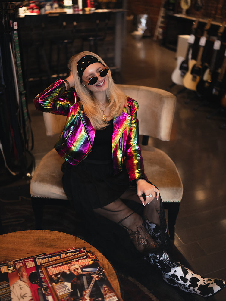 BACKSTAGE PASS LUXE METALLIC MOTO JACKET