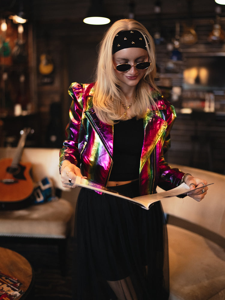 BACKSTAGE PASS LUXE METALLIC MOTO JACKET