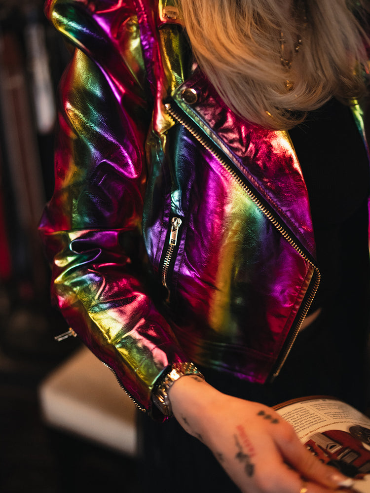 BACKSTAGE PASS LUXE METALLIC MOTO JACKET