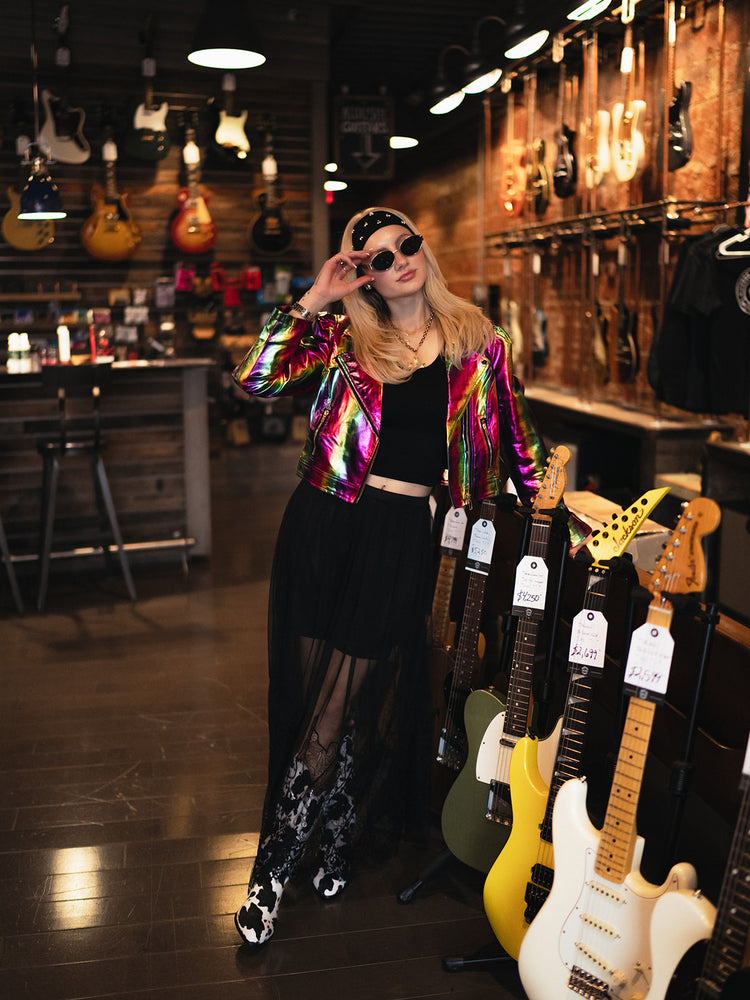 BACKSTAGE PASS LUXE METALLIC MOTO JACKET