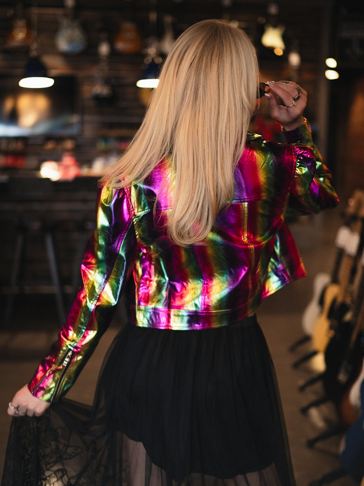 BACKSTAGE PASS LUXE METALLIC MOTO JACKET