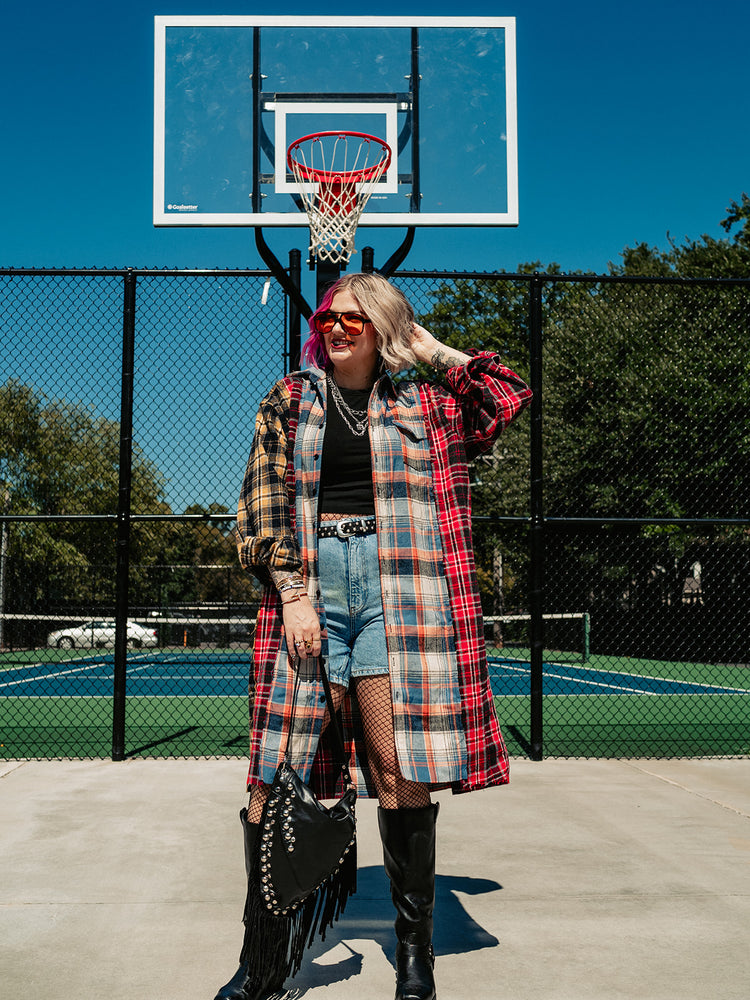 MIXED FEELINGS LONGLINE PLAID