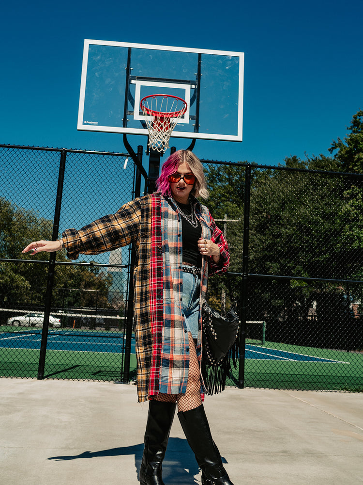 MIXED FEELINGS LONGLINE PLAID