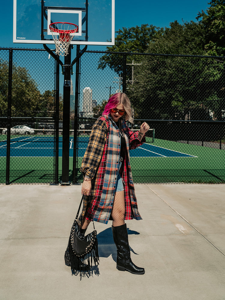 MIXED FEELINGS LONGLINE PLAID