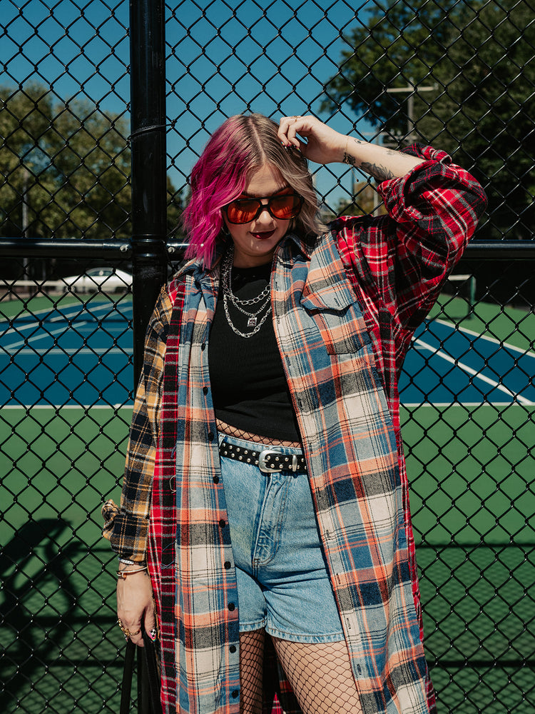 MIXED FEELINGS LONGLINE PLAID