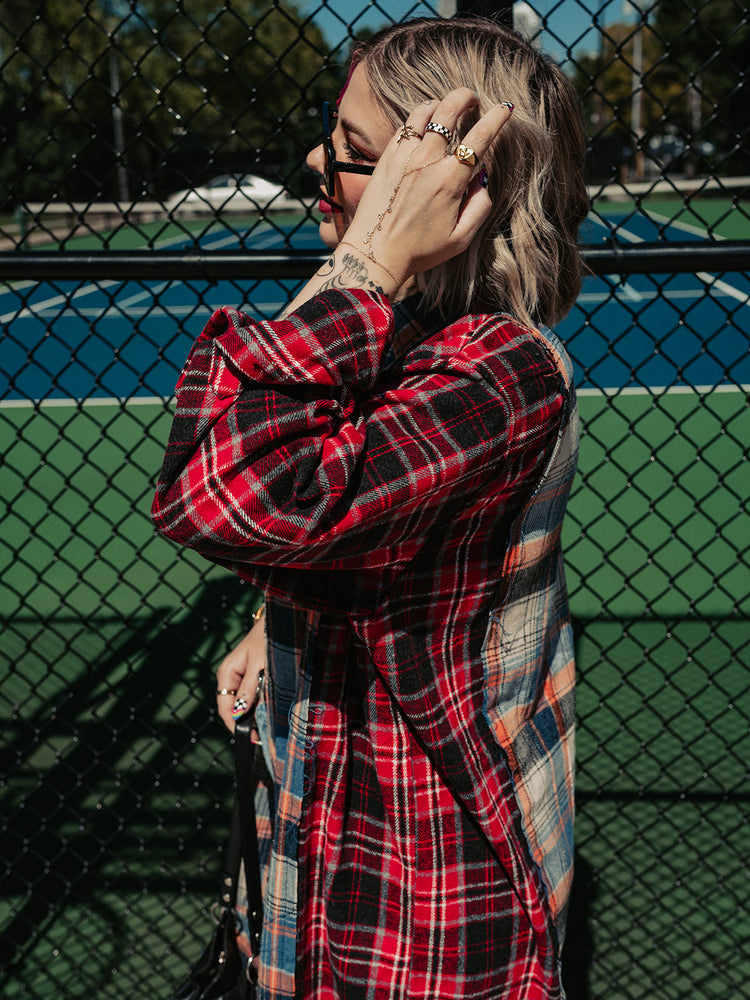 MIXED FEELINGS LONGLINE PLAID