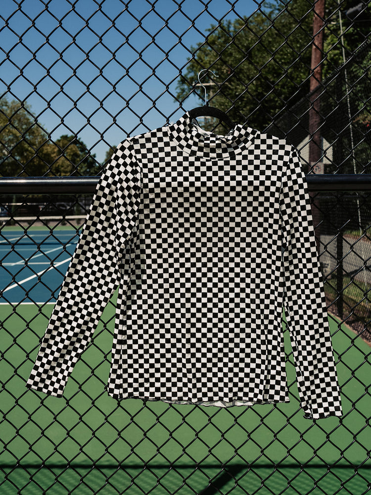 STILL EMO CHECKERED MESH TOP S-XL