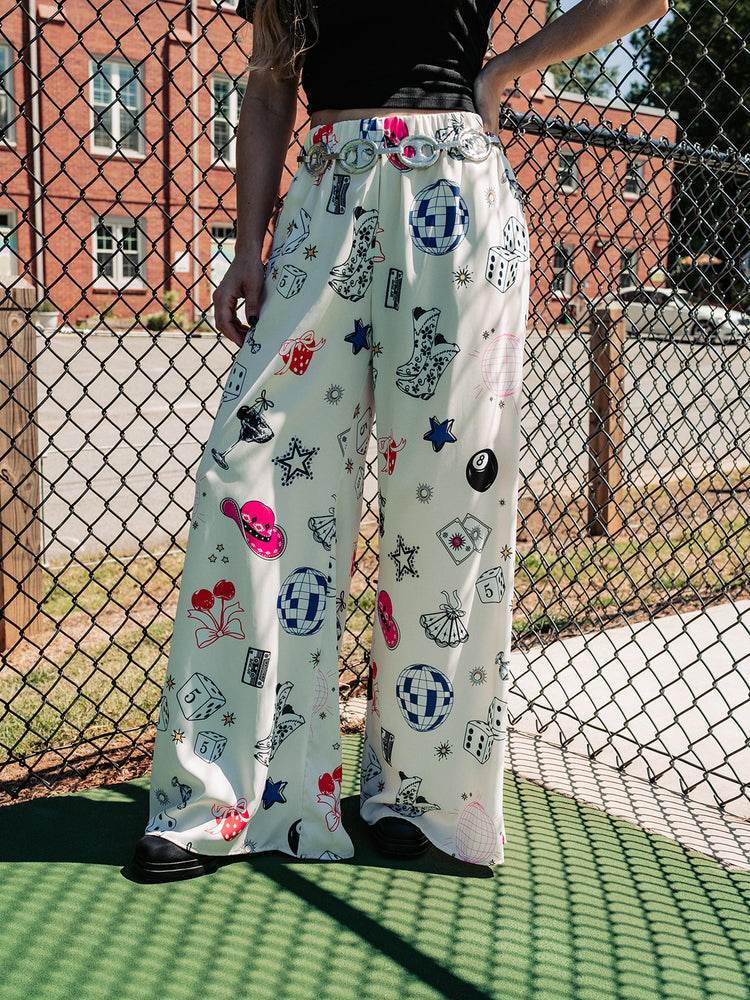 LIFE IS A PARTY WIDE LEG PANTS S-3XL