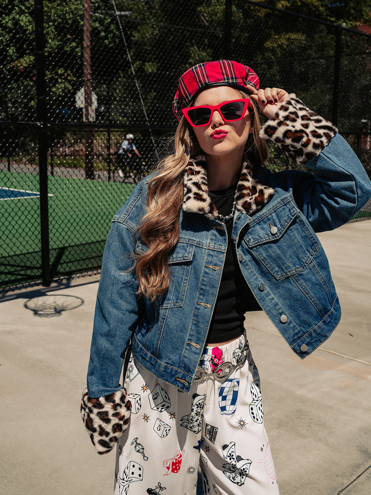 CHEETAH GIRL DENIM JACKET