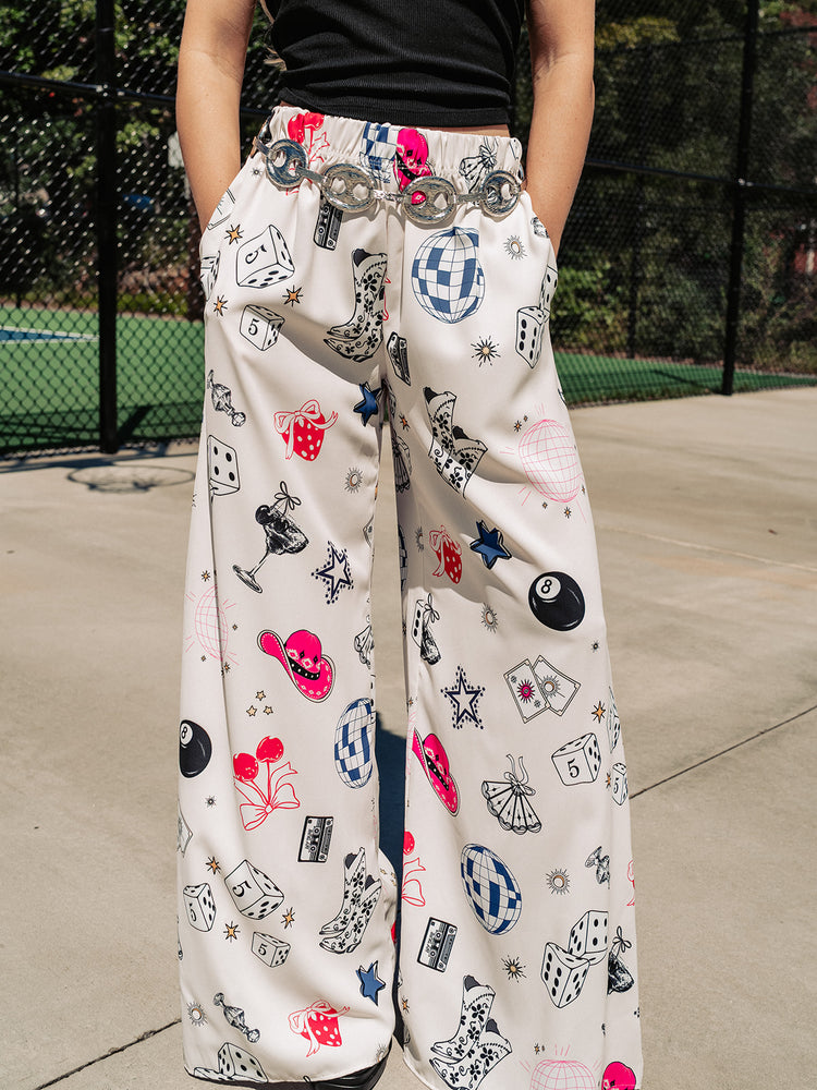 LIFE IS A PARTY WIDE LEG PANTS S-3XL