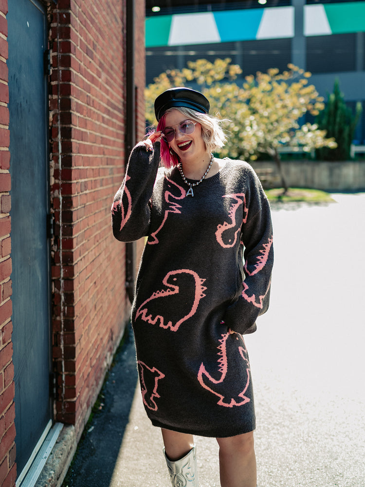 SAY RAWR KNIT SWEATER DRESS