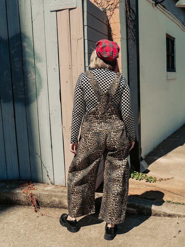UNTAMED ENERGY LEOPARD DENIM OVERALLS