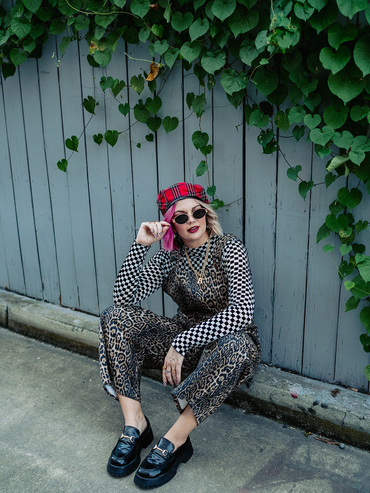 UNTAMED ENERGY LEOPARD DENIM OVERALLS