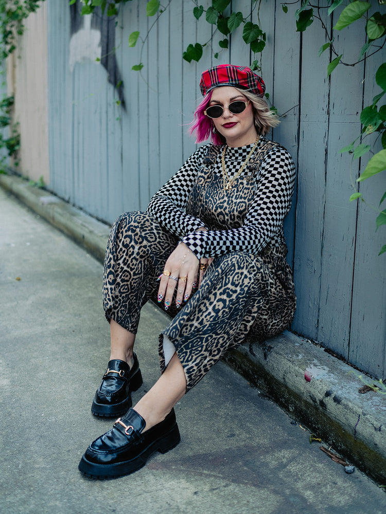 STILL EMO CHECKERED MESH TOP S-XL