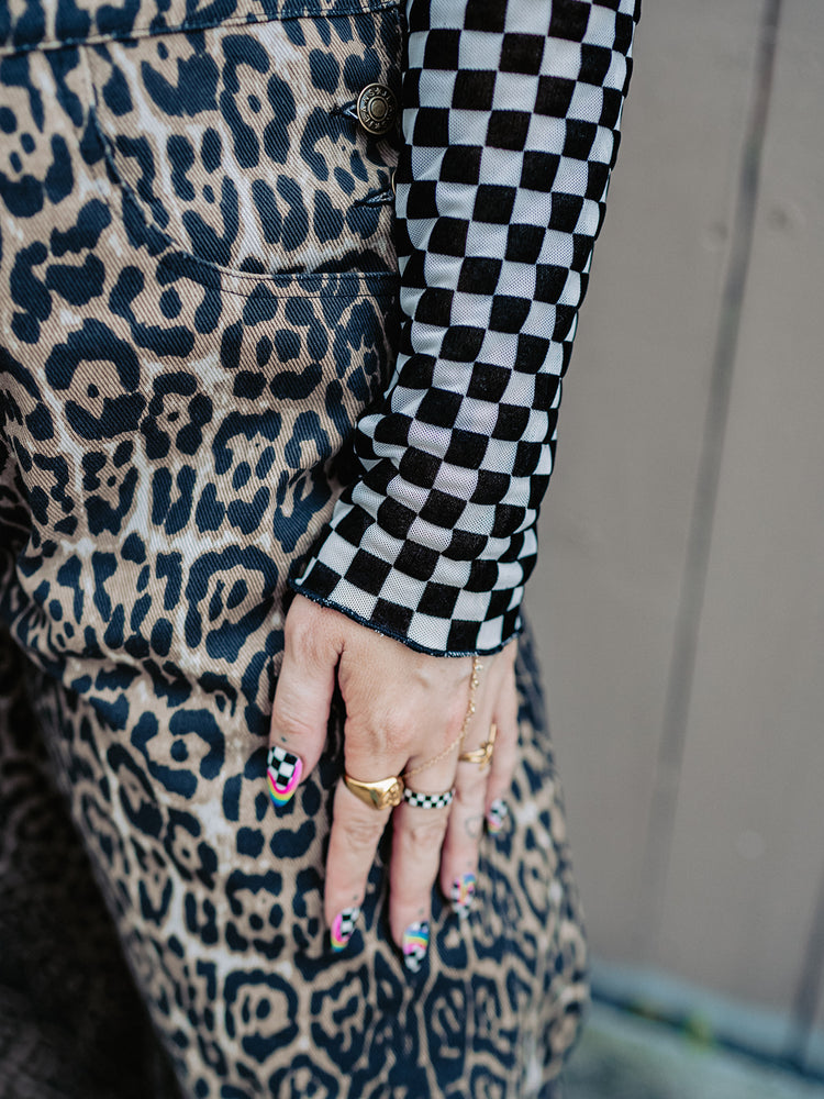 STILL EMO CHECKERED MESH TOP S-XL