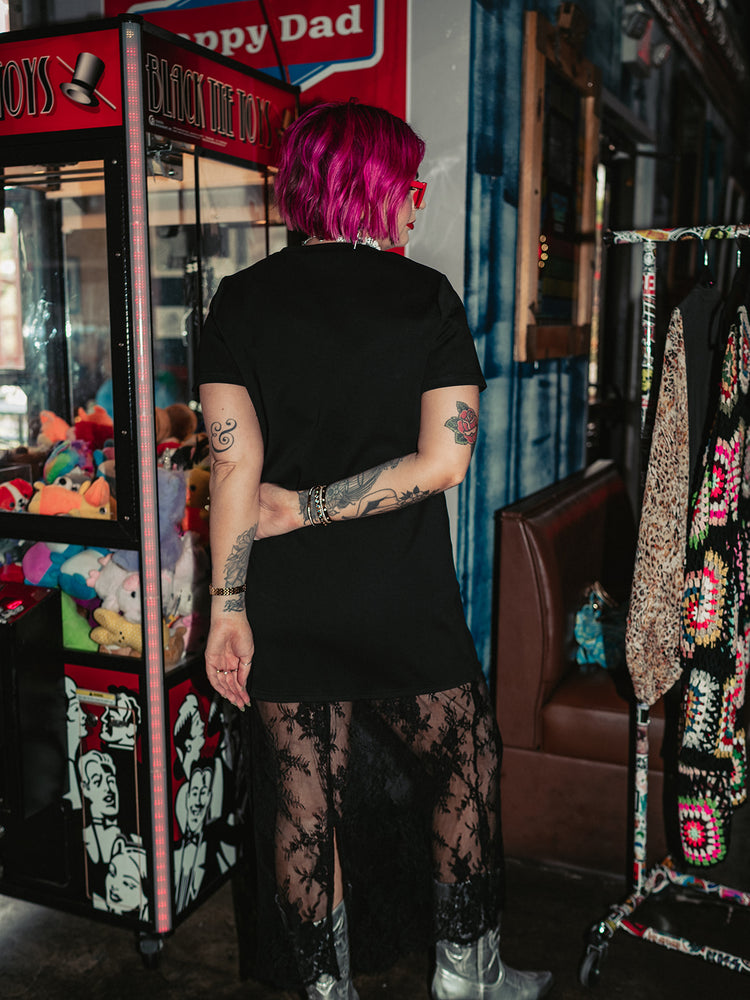 FREE SPIRIT LACE T-SHIRT DRESS