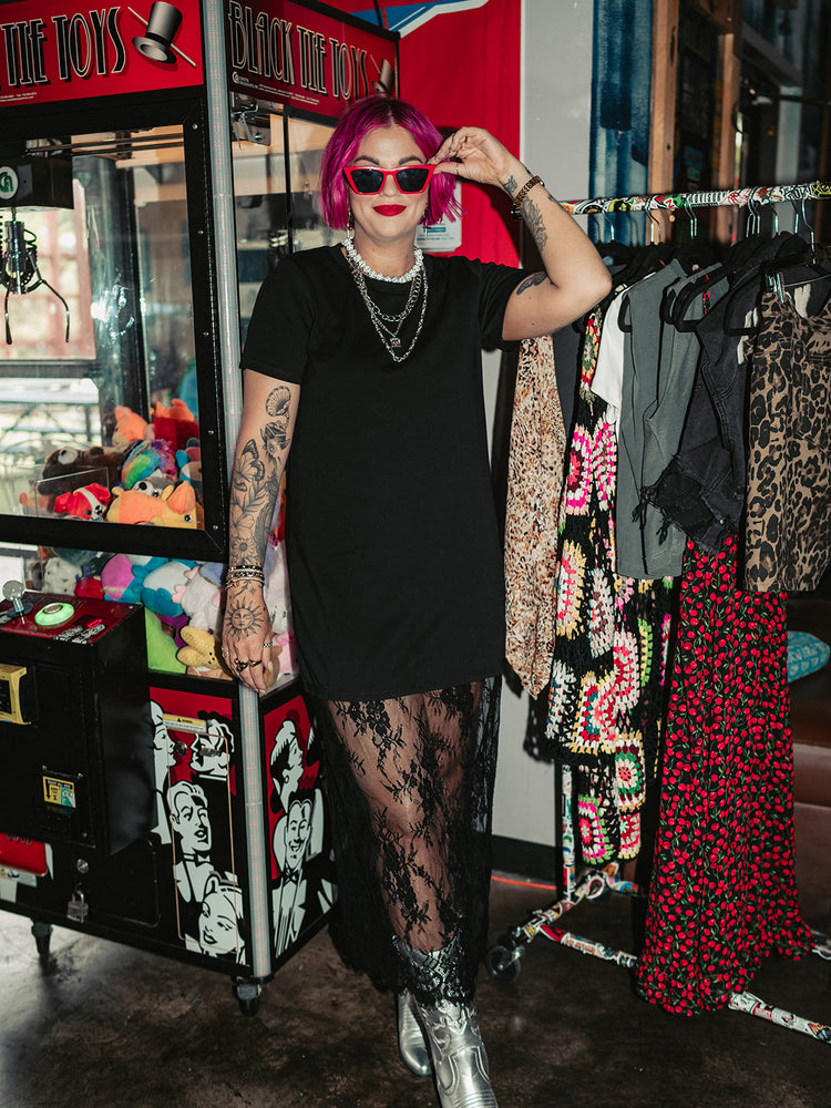 FREE SPIRIT LACE T-SHIRT DRESS