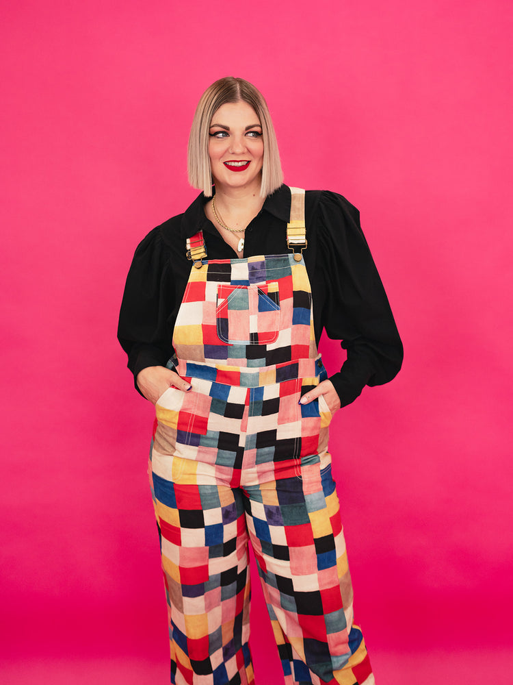 C'EST LA VIE SQUARE PRINT OVERALLS S-XL