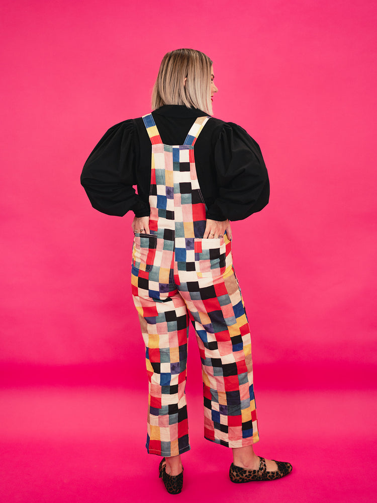C'EST LA VIE SQUARE PRINT OVERALLS S-XL