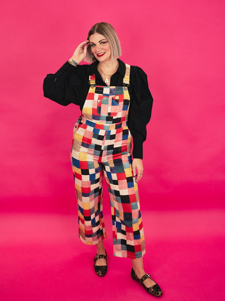 C'EST LA VIE SQUARE PRINT OVERALLS S-XL