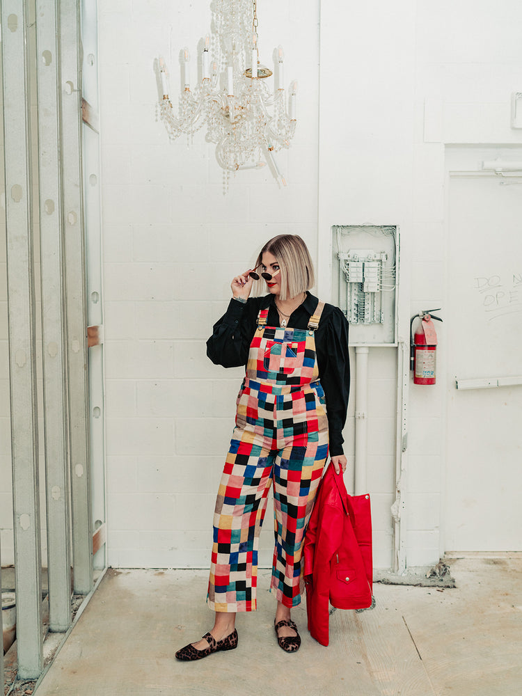 C'EST LA VIE SQUARE PRINT OVERALLS S-XL