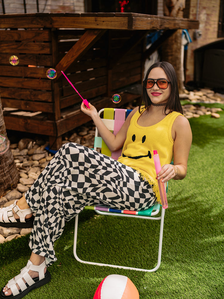 LATE CHECKOUT CHECKERED PRINT PANTS S-3XL