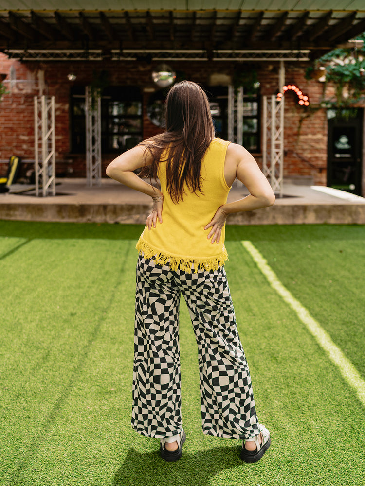 LATE CHECKOUT CHECKERED PRINT PANTS S-3XL
