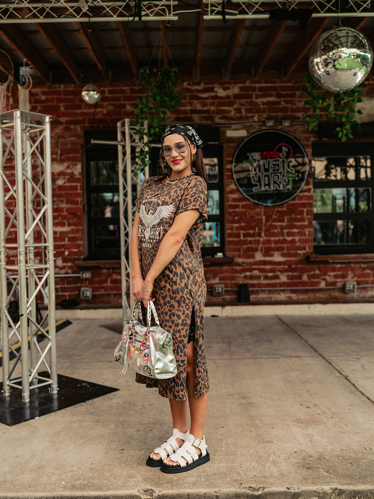 TURN IT UP LEOPARD T-SHIRT DRESS