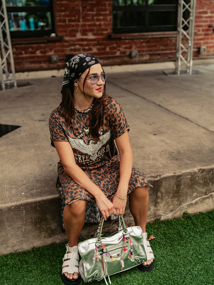 TURN IT UP LEOPARD T-SHIRT DRESS