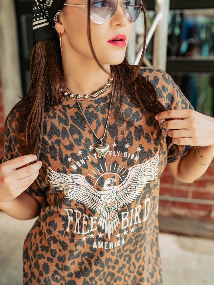 TURN IT UP LEOPARD T-SHIRT DRESS