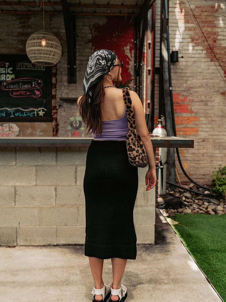 OPPOSITES ATTRACT YIN-YANG KNIT SKIRT