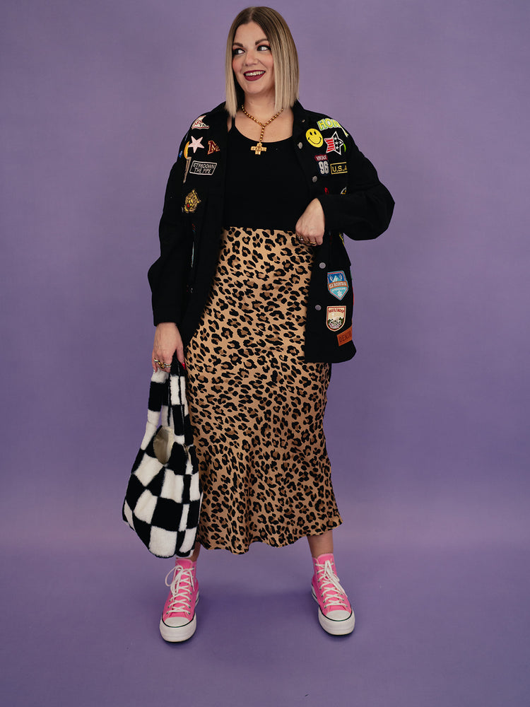IN MY LEOPARD ERA SLIP SKIRT