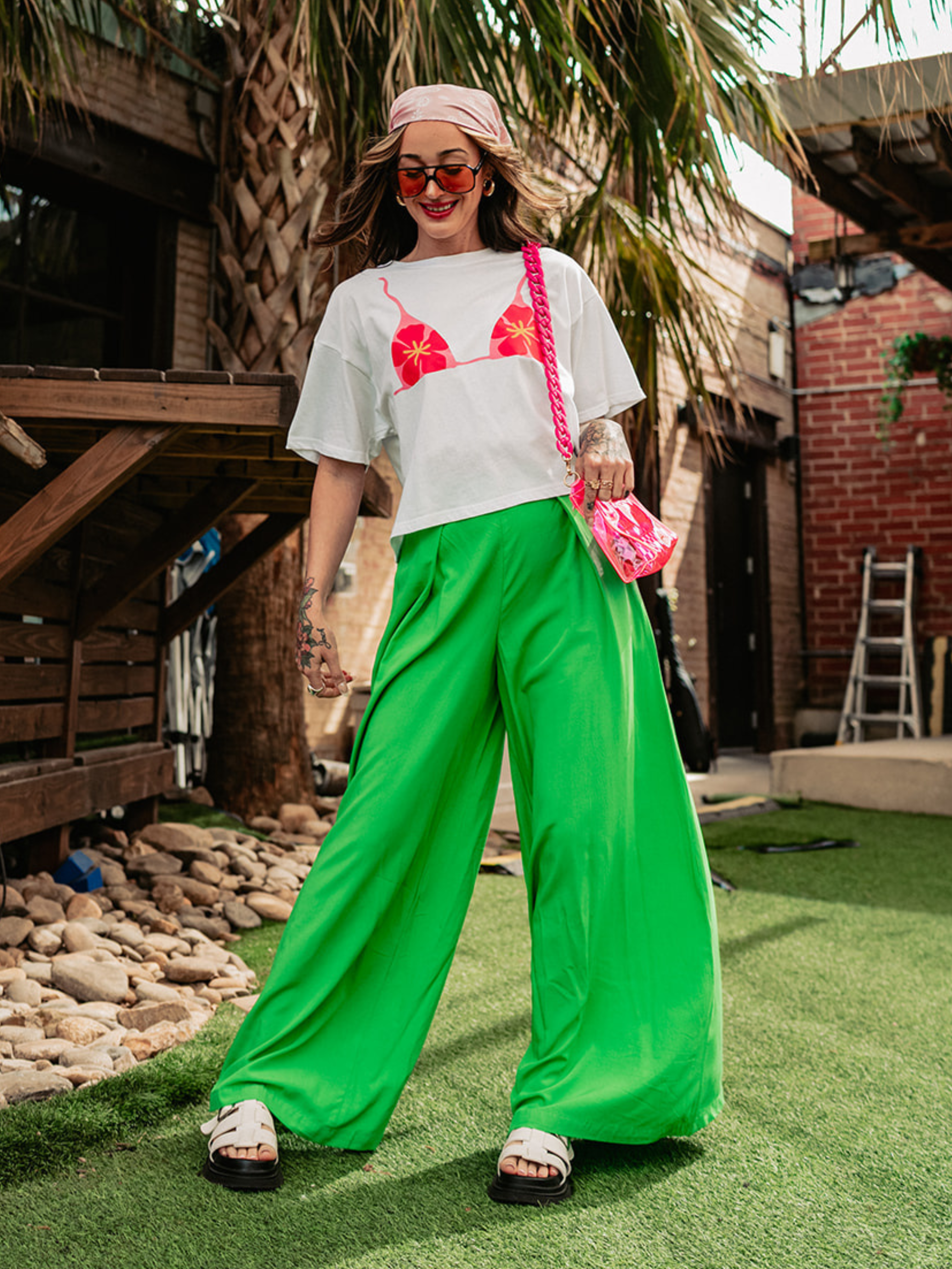 レイチェル着用 GADID ANONIEM wide slacks MAKE IT LOUD WIDE LEG PANTS – Shop Alora Eden