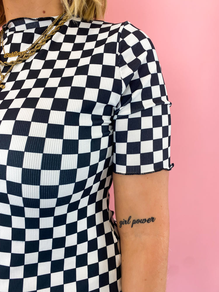 TURN IT UP CHECKERED TOP *S-3XL!*