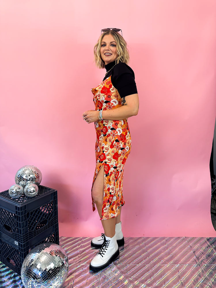 HIGH SOCIETY FLORAL SLIP DRESS