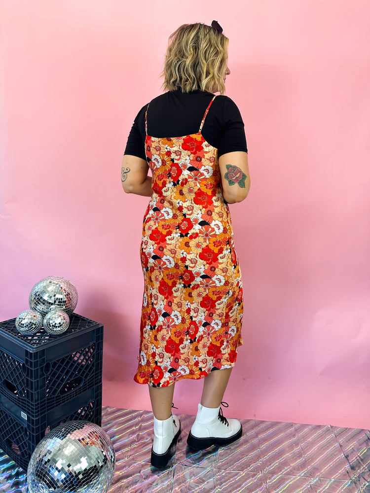 HIGH SOCIETY FLORAL SLIP DRESS