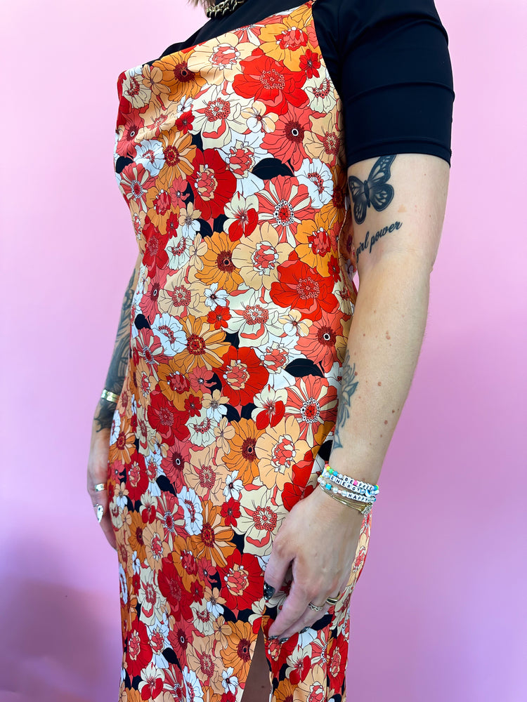 HIGH SOCIETY FLORAL SLIP DRESS
