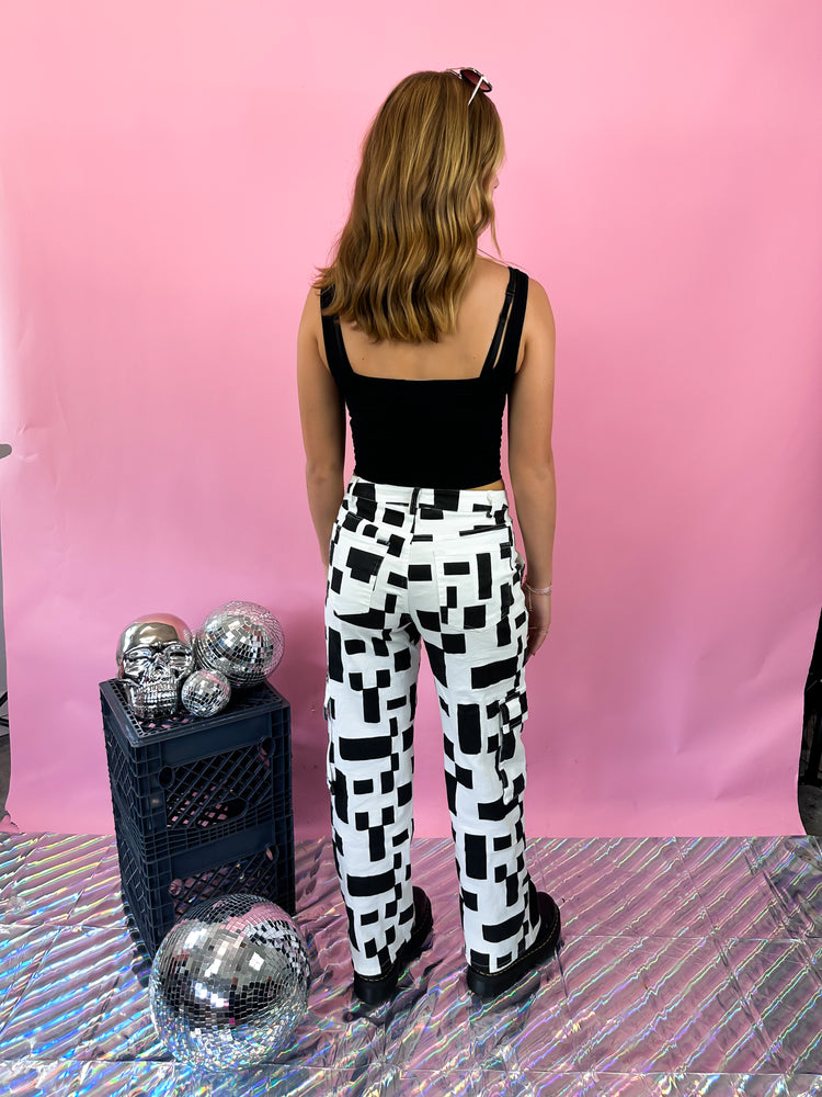 WEEKEND WARRIOR CHECKERED CARGO PANTS