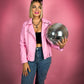 FREE TO FLY FAUX LEATHER MOTO JACKET IN BUBBLEGUM PINK