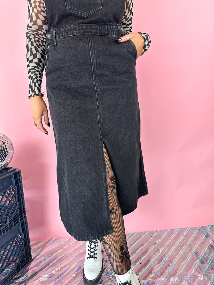 GIRL NEXT DOOR DENIM OVERALL DRESS