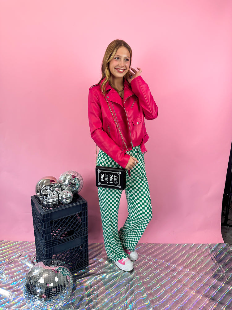 FLAVOR OF THE WEEK MOTO JACKET IN PINK FROSTING