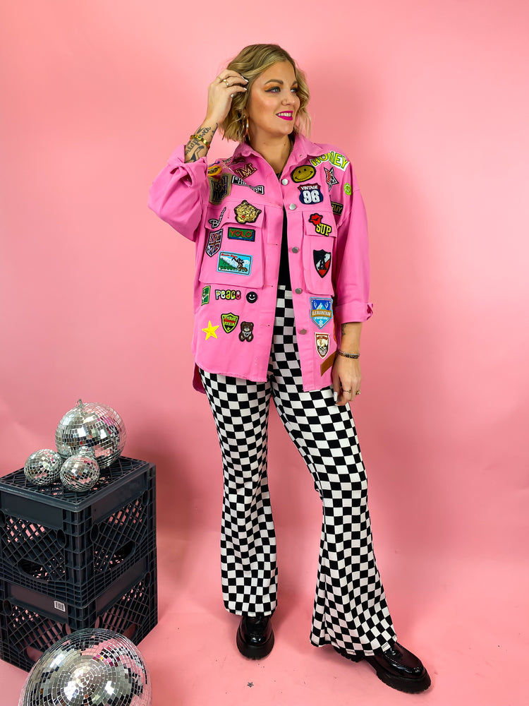 QUEEN OF COOL CHECKERED FLARE PANTS *S-XXXL!*